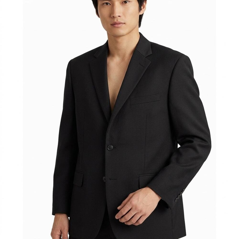 Lauren Ralph Lauren Wool Long Sleeve Blazer Black Men See Measurements